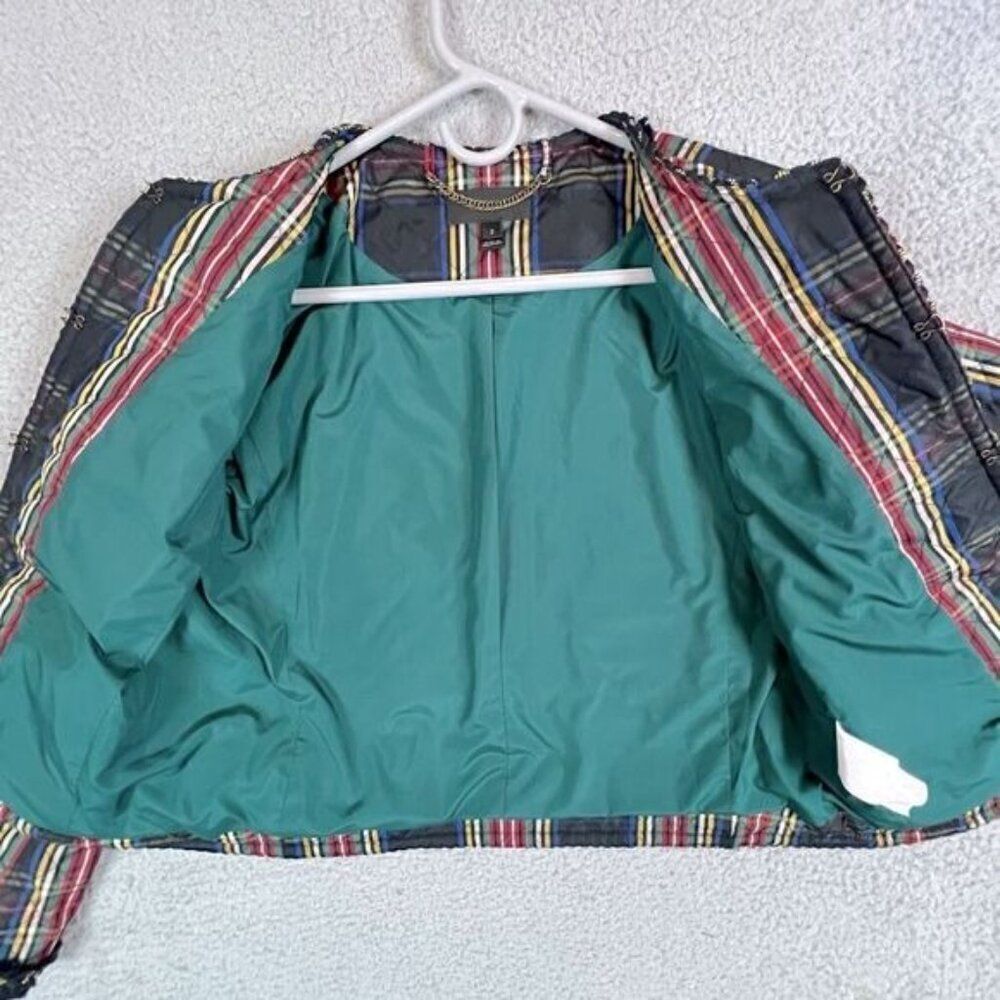 JCREW WOMENS QUILTED STEWART PLAID JACKET CROPPED SIZE 2 - Picture 4 of 12
